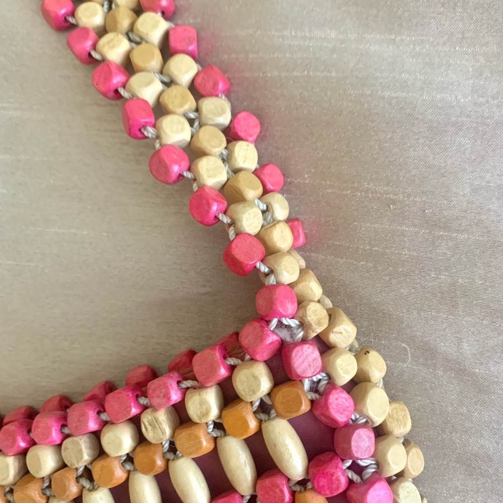 The Sak Boho Pink Wooden Beaded Bag - Picture 7 of 7